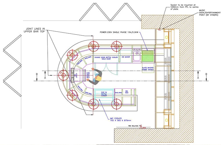 Home Bar CAD Drawing