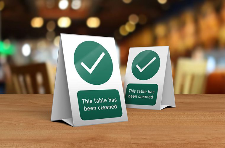 This Table Has Been Cleaned Sign